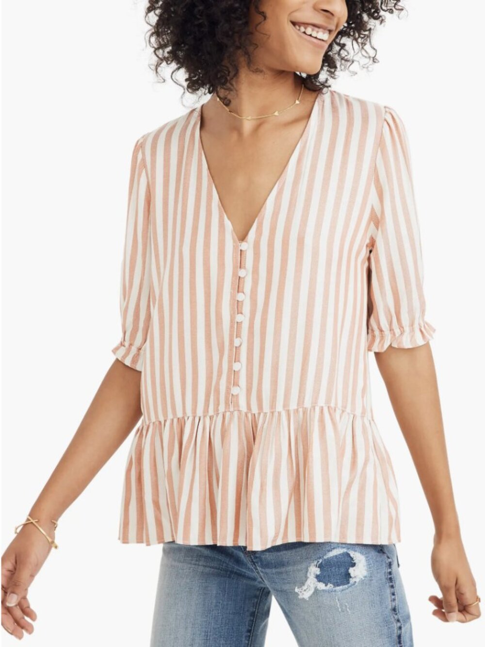 Madewell Courtyard Ruffle Hem Top